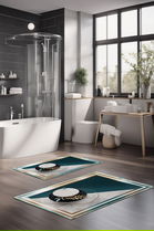 Set covorase de baie, Cartwright, CT-5095, Poliester, Multicolor