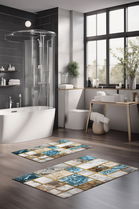 Set covorase de baie, Cartwright, CT-5096, Poliester, Multicolor
