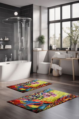 Set covorase de baie, Cartwright, CT-5142, Poliester, Multicolor