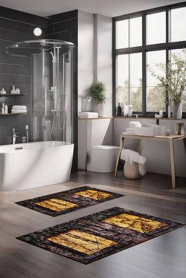 Set covorase de baie, Cartwright, CT-5148, Poliester, Multicolor