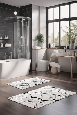 Set covorase de baie, Cartwright, CT-5170, Poliester, Multicolor