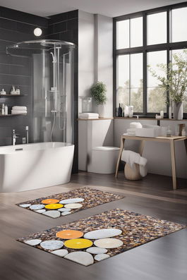 Set covorase de baie, Cartwright, CT-5185, Poliester, Multicolor