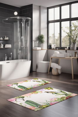 Set covorase de baie, Cartwright, CT-5208, Poliester, Multicolor