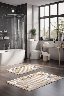 Set covorase de baie, Cartwright, CT-5230, Poliester, Multicolor