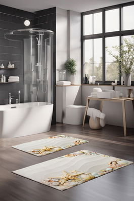 Set covorase de baie, Cartwright, CT-5242, Poliester, Multicolor