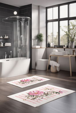 Set covorase de baie, Cartwright, CT-5245, Poliester, Multicolor