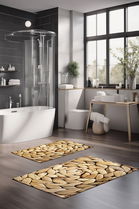 Set covorase de baie, Cartwright, CT-5263, Poliester, Multicolor