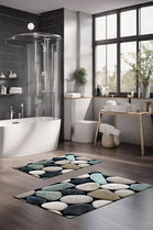Set covorase de baie, Cartwright, CT-5264, Poliester, Multicolor