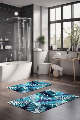 Set covorase de baie, Cartwright, CT-5266, Poliester, Multicolor