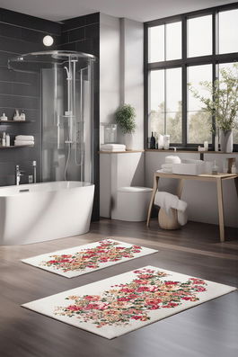 Set covorase de baie, Cartwright, CT-5299, Poliester, Multicolor