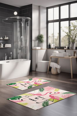 Set covorase de baie, Cartwright, CT-5318, Poliester, Multicolor