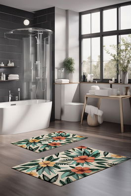 Set covorase de baie, Cartwright, CT-5325, Poliester, Multicolor