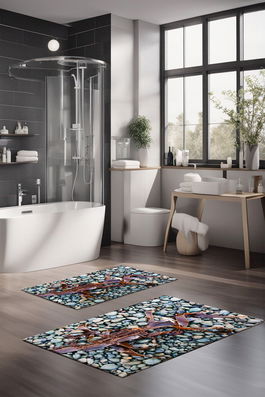 Set covorase de baie, Cartwright, CT-5344, Poliester, Multicolor