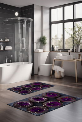 Set covorase de baie, Cartwright, CT-5369, Poliester, Multicolor