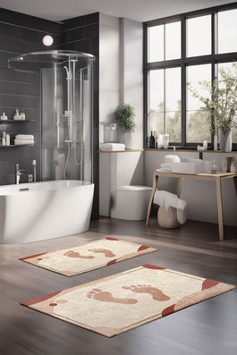 Set covorase de baie, Cartwright, CT-5391, Poliester, Multicolor