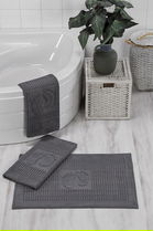 Set covorase de baie, Eponj Home, Orma, Bumbac, Antracit