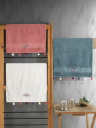 Set prosoape, Cotton Box, Asorti, Bumbac, Alb / Vermilion / Albastru