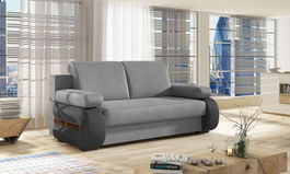 Canapea extensibila 3 locuri ELTAP, Laura, 202x79x84 cm, lemn/poliester, gri deschis/gri inchis