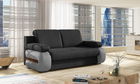Canapea extensibila 3 locuri ELTAP, Laura, 202x79x84 cm, lemn/poliester, gri inchis/gri