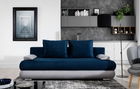 Canapea extensibila 3 locuri ELTAP, Milo, 213x95x90 cm, lemn/poliester, albastru inchis/gri deschis