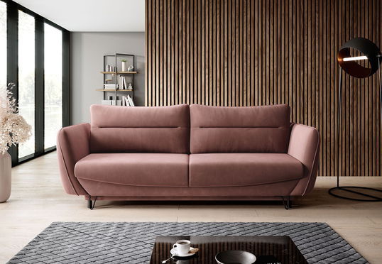 Canapea extensibila 4 locuri ELTAP, SO-SIL-24LU, Silva, 236x95x90 cm, lemn/poliester, roz inchis