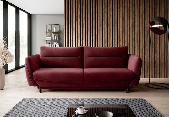 Canapea extensibila 4 locuri ELTAP, SO-SIL-25LO, Silva, 236x95x90 cm, lemn/poliester, rosu