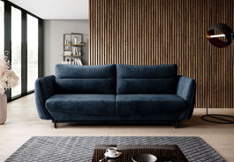 Canapea extensibila 4 locuri ELTAP, SO-SIL-40NU, Silva, 236x95x90 cm, lemn/poliester, albastru inchis