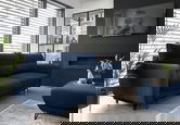 Canapea extensibila 4 locuri ELTAP, SO-SIL-40VE, Silva, 236x95x90 cm, lemn/poliester, albastru inchis