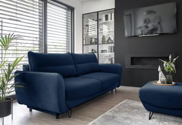 Canapea extensibila 4 locuri ELTAP, SO-SIL-40VE, Silva, 236x95x90 cm, lemn/poliester, albastru inchis