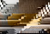 Canapea extensibila 4 locuri ELTAP, SO-SIL-45LO, Silva, 236x95x90 cm, lemn/poliester, mustar