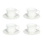 Set 4 cesti de ceai cu farfurie Queen, Andrea Fontebasso, 210 ml, New Bone China, alb