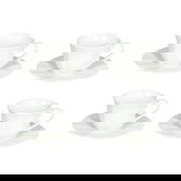 Set 4 cesti de ceai cu farfurie Queen, Andrea Fontebasso, 210 ml, New Bone China, alb