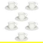 Set 6 cesti de cafea cu farfurie Queen, Andrea Fontebasso, 85 ml, New Bone China, alb