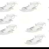 Set 6 cesti de cafea cu farfurie Queen, Andrea Fontebasso, 85 ml, New Bone China, alb