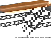 Bancheta cu pantofar Ekho, Vasagle, 100x30x50 cm, max 135 kg, otel/piele ecologica, maro