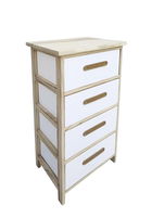 Comoda cu 4 sertare Reka, Bizzotto, 40x29x73 cm, lemn de paulownia/placaj, alb/natural