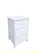 Comoda cu 3 sertare Nadya, Bizzotto, 40x29x58 cm, lemn de paulownia/placaj, alb