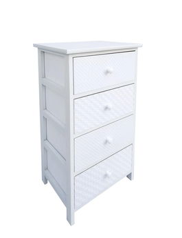 Comoda cu 4 sertare Nadya, Bizzotto, 40x29x73 cm, lemn de paulownia/placaj, alb