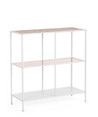 Consola Haldor, Bizzotto, 82x33x85 cm, otel/MDF furniruit/sticla temperata, alb