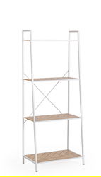 Biblioteca Haldor, Bizzotto, 60.5x36x150 m, otel/MDF furniruit, alb/natural