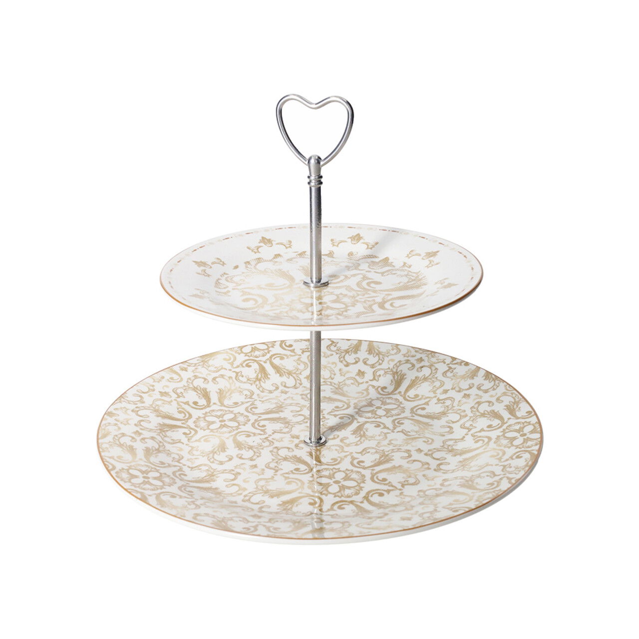 Platou etajat pentru prajituri, Excalibur, Brandani, D27x24 cm, portelan