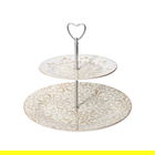 Platou etajat pentru prajituri, Excalibur, Brandani, D27x24 cm, portelan