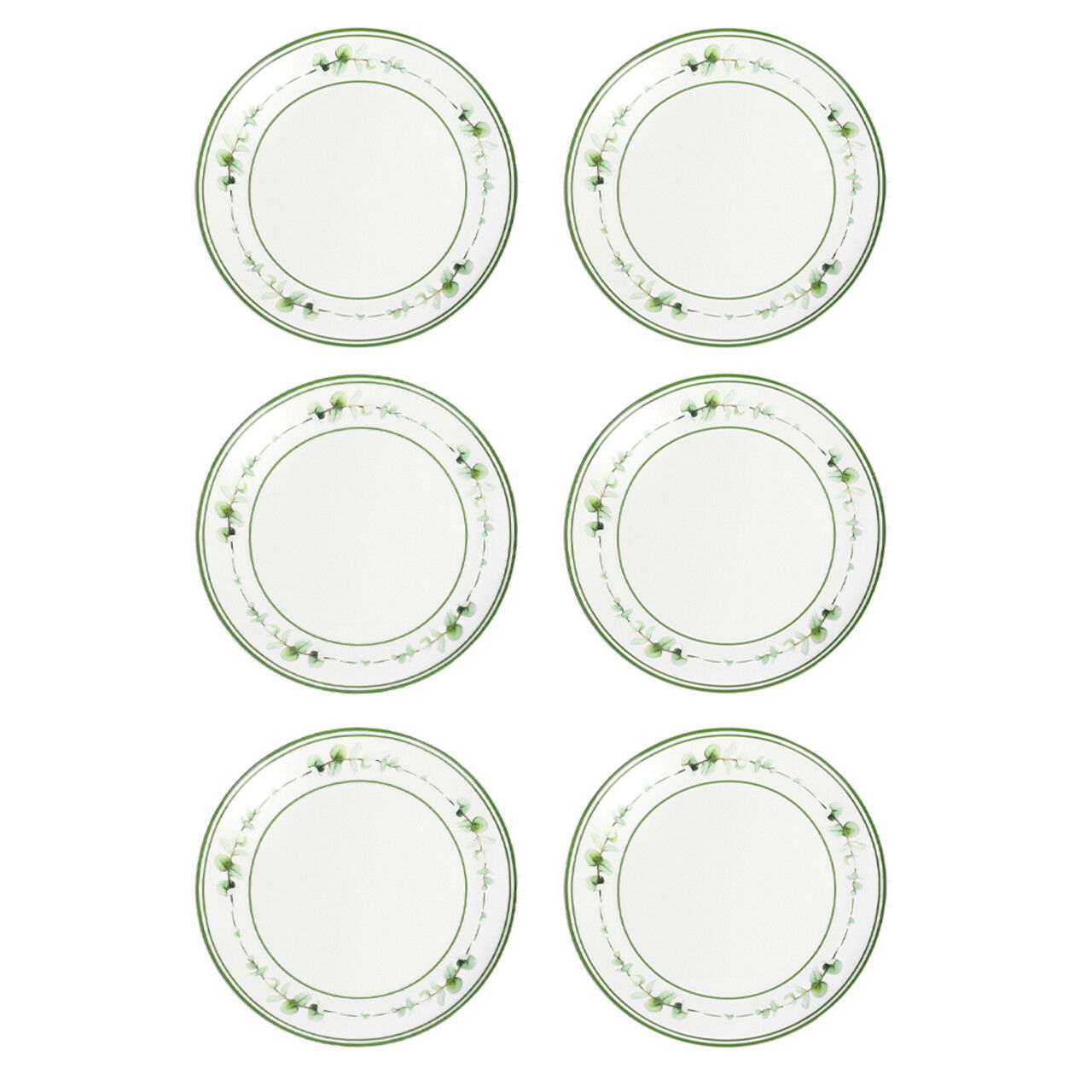 Set 6 farfurii mici pentru servire, Flora, Brandani, D15.5 cm, portelan New Bone China