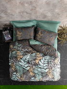 Lenjerie de pat dubla, Clorasa - Mint, Cotton Box, Bumbac Satinat