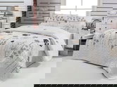 Cuvertura Single 155x200 cm, Atlantis - White, Eponj Home, 65% bumbac/35% poliester