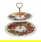 Platou etajat pentru prajituri, Le Primizie Fresh Fruits, Brandani, D27x24 cm, portelan