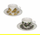 Set 2 cesti cu farfurie pentru cafea, Le Primizie Fresh Fruits, Brandani, D12.5x6.5 cm, portelan