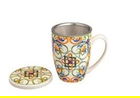 Cana cu infuzor, Medicea Giglio, Brandani, D8x11.5 cm, portelan New Bone China/infuzor inox
