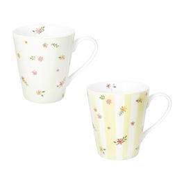 Set 2 cani, Polline Yellow, Brandani, D8.5x10 cm, 320 ml, portelan New Bone China
