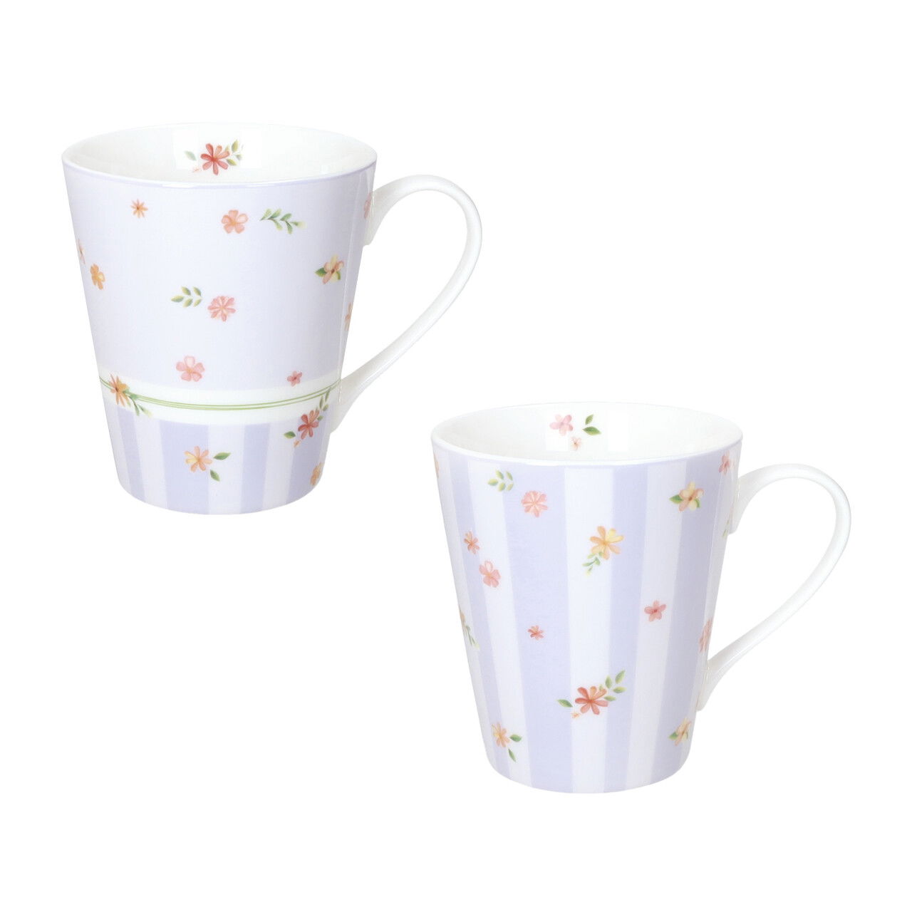 Set 2 cani, Polline Lilac, Brandani, D8.5x10 cm, 320 ml, portelan New Bone China